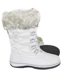 Pamela Ladies Fur Trim Winter Snow Boot 8 Pamela Ladies Fur Trim Winter Snow Boot -North-Co Store FL020 WHT 01