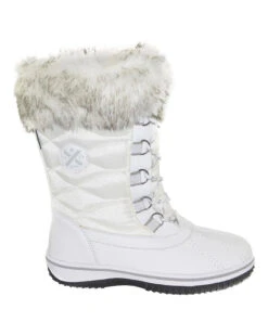 Pamela Ladies Fur Trim Winter Snow Boot 9 Pamela Ladies Fur Trim Winter Snow Boot -North-Co Store FL020 WHT 02
