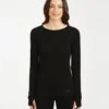 Ladies Merino 230 Wool Thermal Long Sleeve Top 1 Ladies Merino 230 Wool Thermal Long Sleeve Top -North-Co Store ML001 BLK 02