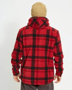 Woodsman Plaid Check Sherpa Hooded Jacket 28 Woodsman Plaid Check Sherpa Hooded Jacket -North-Co Store NM029 RED 03